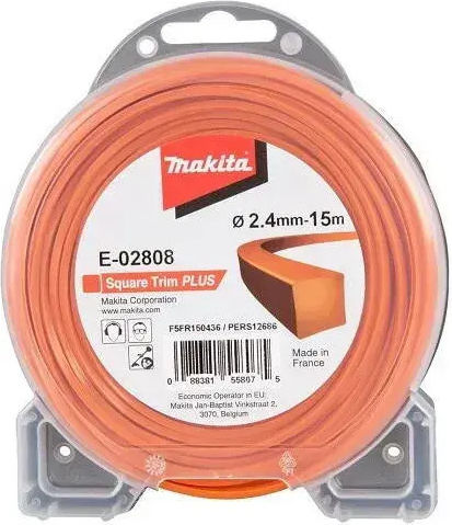Makita E-02808 Square Brush Cutter Trimmer Line Length 15m and Thickness 2.4mm