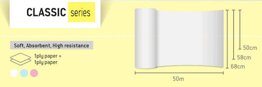 Bournas Medicals Examination Table Roll 50cm x 50m. White 12pcs