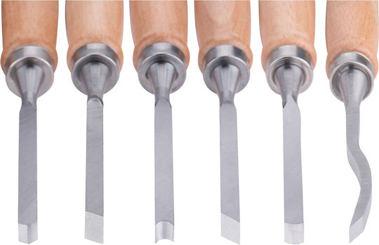 Set Dălți Sculptură 200mm 8812405 Cutie Din Lemn Hrc 58-60 12 Bucăți