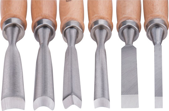 Set Dălți Sculptură 200mm 8812405 Cutie Din Lemn Hrc 58-60 12 Bucăți