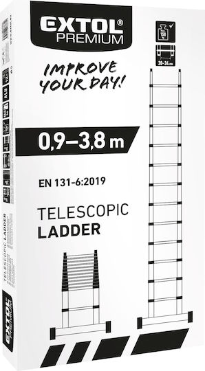 Extol Teleskopische Leiter Aluminium 12 Stufen