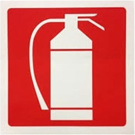 Semn Extinctor de Incendiu Fotoluminiscent Autocolant 15*15cm 612