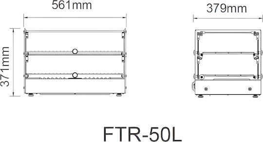 Dynamic Încălzitor Bufet cu Putere 800W și Dimensiuni 56.1x37.9x37.1cm