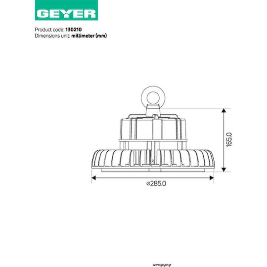 Geyer Commercial Bell Light 150W Natural White 22500lm with Built-in LED White