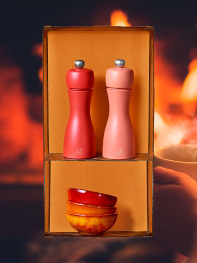 Peugeot Tahiti Manual Pepper Mill Wooden in Red Color 15cm