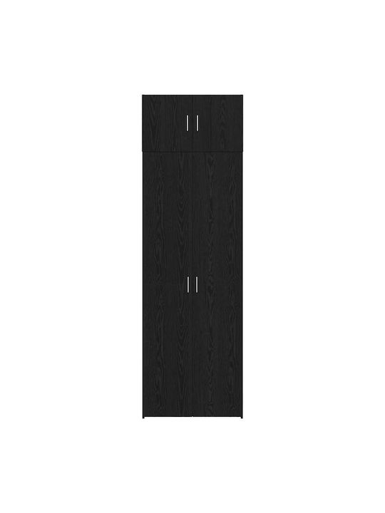 Dulap De Prezentare Pentru Sufragerie Din Placă Din Lemn Agregat Stejar Negru 70x42.5x225cm
