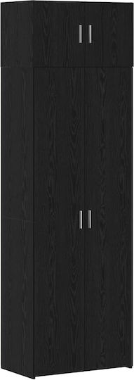 Wohnzimmer Nische aus Spanplatte Schwarze Eiche 70x42.5x225cm