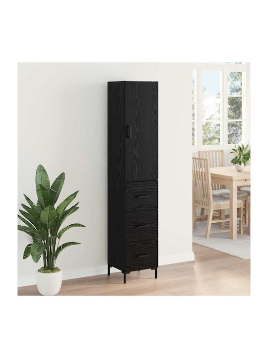 Highboard Nτουλάπι Wohnzimmer από Spanplatte Μαύρη Οξυά 34.5x34x90cm