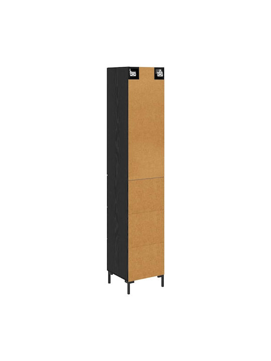 Highboard Nτουλάπι Wohnzimmer από Spanplatte Μαύρη Οξυά 34.5x34x90cm