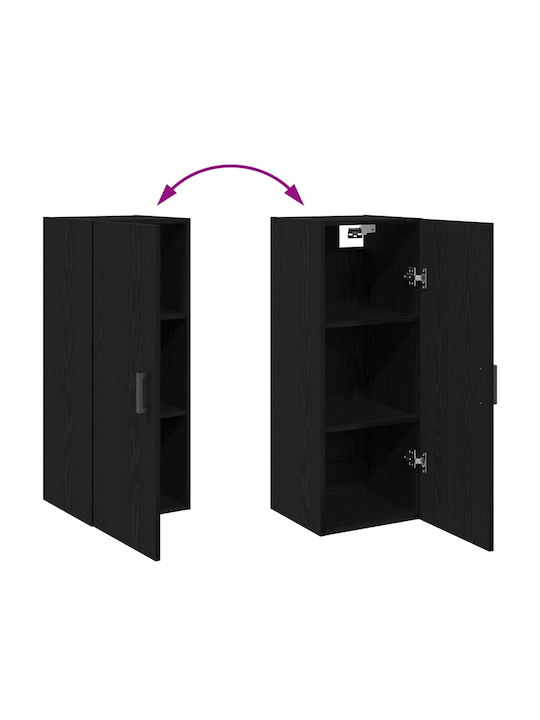 Highboard Nτουλάπι Wohnzimmer από Spanplatte Μαύρη Οξυά 34.5x34x90cm