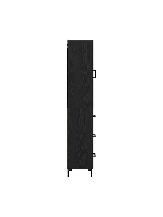 Highboard Nτουλάπι Wohnzimmer από Spanplatte Μαύρη Οξυά 34.5x34x90cm