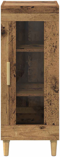 Living Room Display Cabinet Made of Particle Board Old Wood 34.5x32.5x90cm