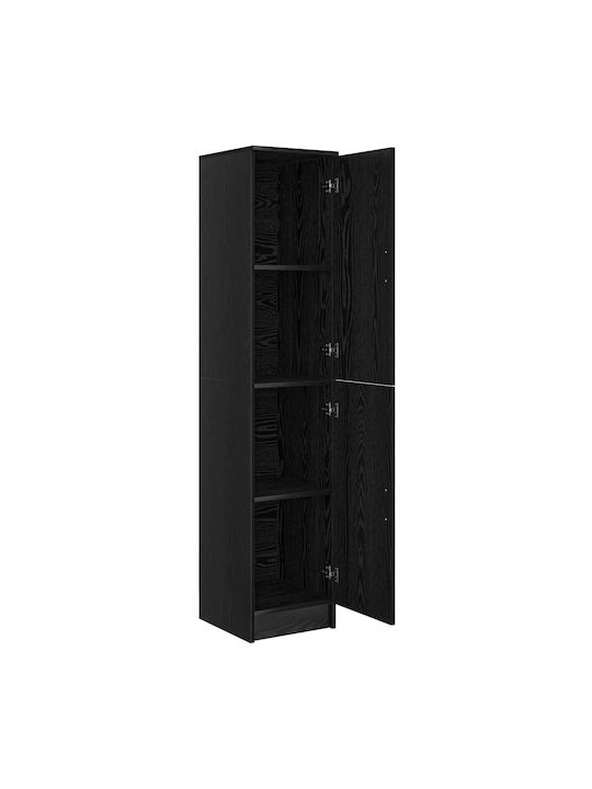 vidaXL Wohnzimmer Schrank aus Spanplatte Schwarz Eiche 35x39x168cm