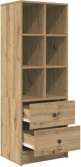 Living Room Display Cabinet Made of Particle Board Oak 45.5x34x127cm
