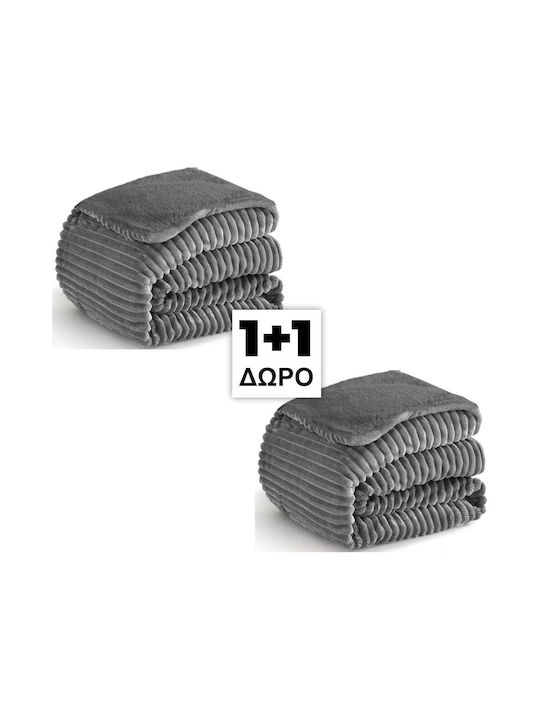 Ehome Sherpa Blanket Double 220x240cm Grey 11 Blanket Sheep Double-sided 220x240 LOUTRINI-11-Grey