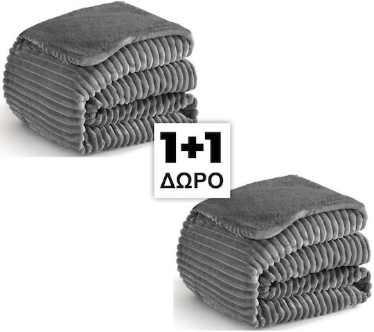 Ehome Sherpa Blanket Double 220x240cm Grey 11 Blanket Sheep Double-sided 220x240 LOUTRINI-11-Grey