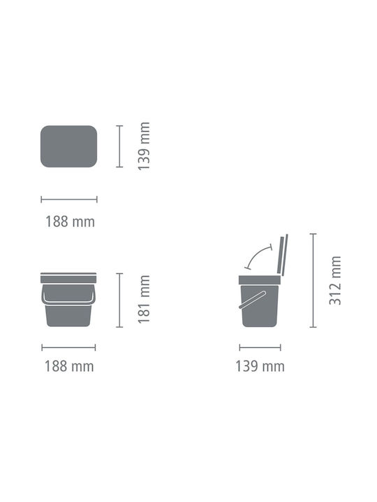 Brabantia Sort & Go Waste Bin Plastic Green 3L