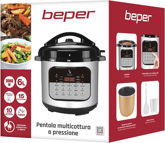 Beper Πολυμάγειρας 1000W με Χωρητικότητα 6lt Καφέ