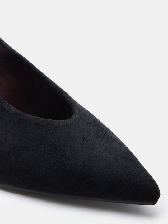 Pointed Toe Heels with Medium Heel Black