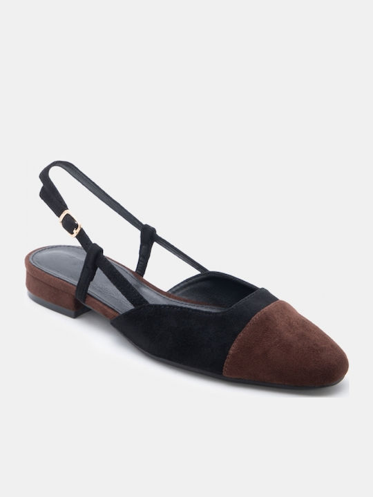 Spitze Zehen Pumps mit niedrigem Absatz Schwarz
