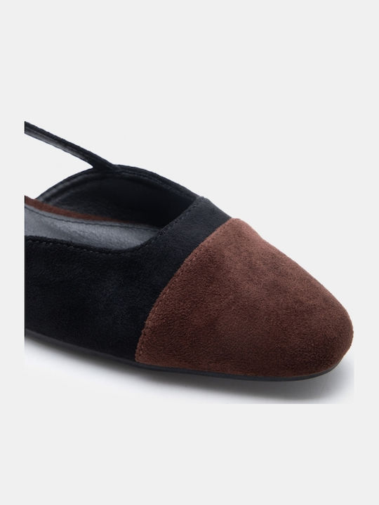 Spitze Zehen Pumps mit niedrigem Absatz Schwarz