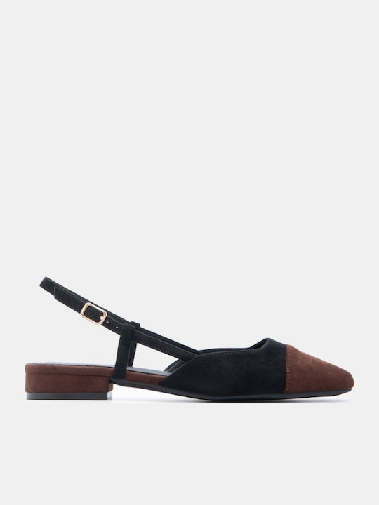Spitze Zehen Pumps mit niedrigem Absatz Schwarz