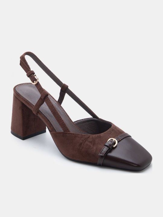 Pointed Toe Heels With Medium Brown Heel