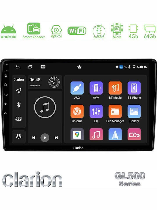 Clarion Auto-Audiosystem für Ford Transit Connect / Tourneo Connect 2013-2018 Bluetooth USB Eingebautes Wi-Fi GPS Apple CarPlay Android Auto mit 9 Zoll Touchscreen
