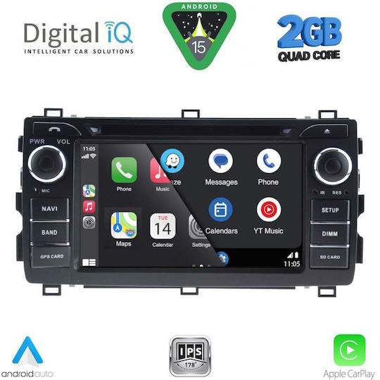 Digital IQ Автомобилна Аудио Система за Toyota Auris 2012-2015 (Bluetooth/USB/Вграден Wi-Fi/GPS/Apple CarPlay/Android Auto) с Touch Screen 7"