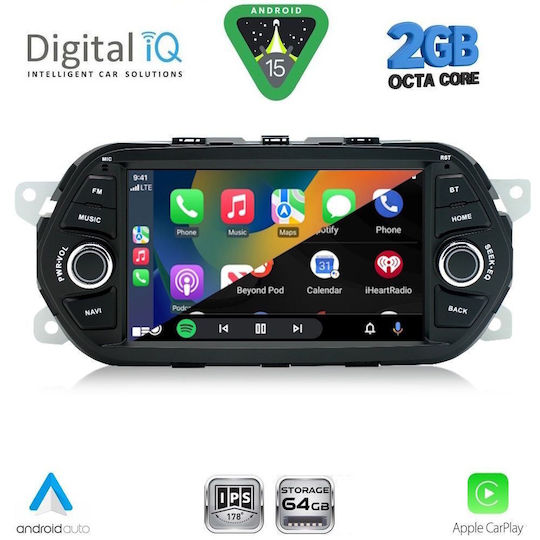 Digital IQ Car Audio System for Fiat Tipo 2015-2023 Bluetooth USB WiFi GPS Apple CarPlay Android Auto with 7" Touch Screen