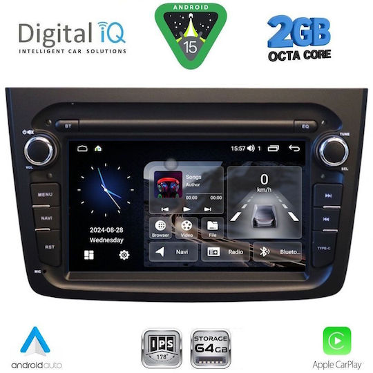 Digital IQ Ηχοσύστημα Αυτοκινήτου για Alfa Romeo Mito 2008-2018 (Bluetooth/USB/WiFi/GPS/Apple-Carplay/Android-Auto) με Οθόνη Αφής 7"