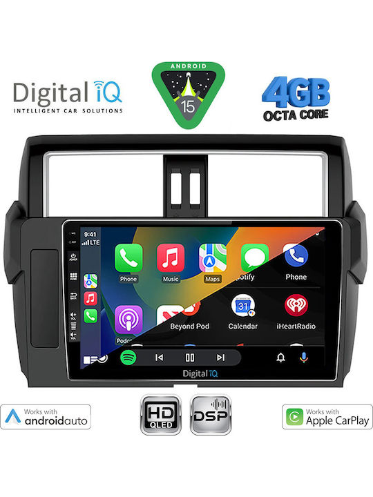 Digital IQ Auto-Audiosystem für Toyota Prado 2014-2017 (Bluetooth/USB/Eingebautes Wi-Fi / 3G/GPS/Apple CarPlay/Android Auto) mit Touchscreen 10 Zoll