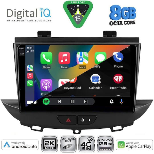 Digital IQ Car Audio System for Opel Crossland / Grandland 2017-2025 Bluetooth USB WiFi GPS Apple CarPlay Android Auto with 9" Touch Screen