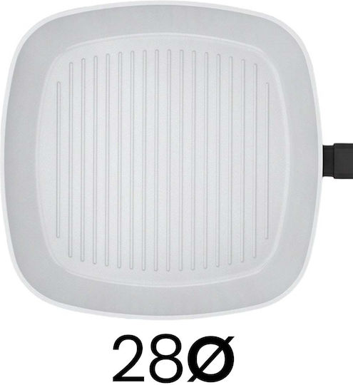 Swiss Haus 28 Cm Square Griddle Pan Non-stick Ceramic Interior Coating Black