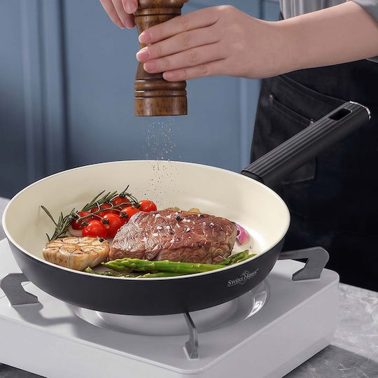 Swiss Haus 26cm Frying Pan Ergonomic Insulated Textured Handle Black