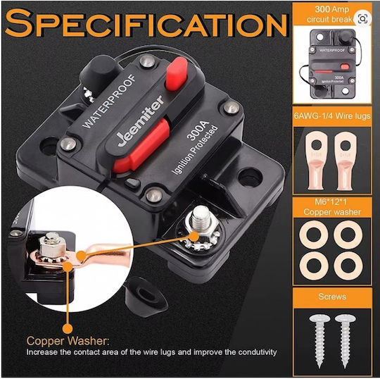 Automatic Circuit Breaker Switch 80a Waterproof Manual Reset Battery Electrical 12–48v 62-45536