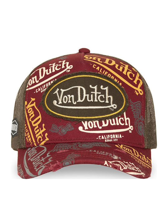 Кафява тъмночервена камионджийска шапка Von Dutch Кафява тъмночервена камионджийска шапка Von Dutch