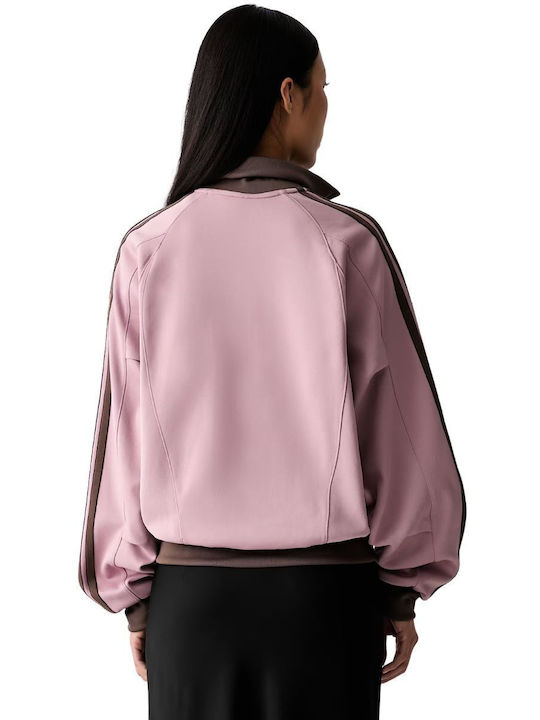 Damen Sweatshirt Strickjacke Rosa