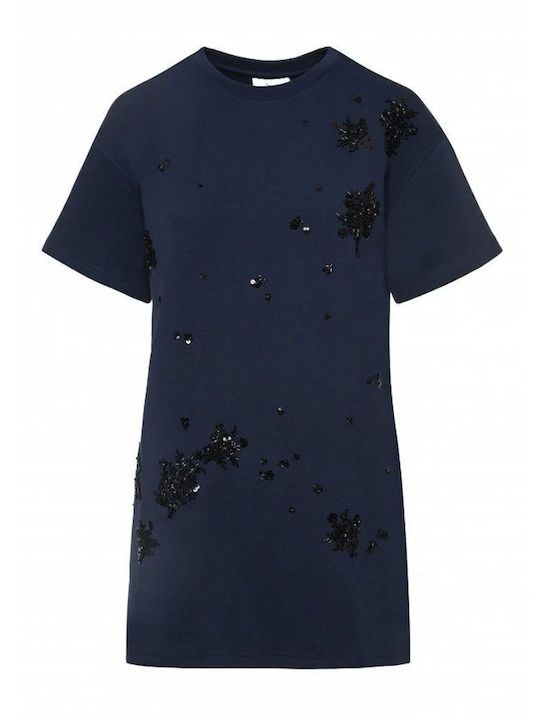 Summer Mini T-Shirt Dress Dark Blue