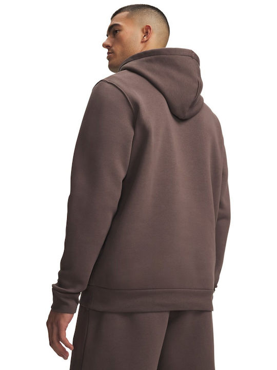 Under Armour Φούτερ Καφέ με Κουκούλα
