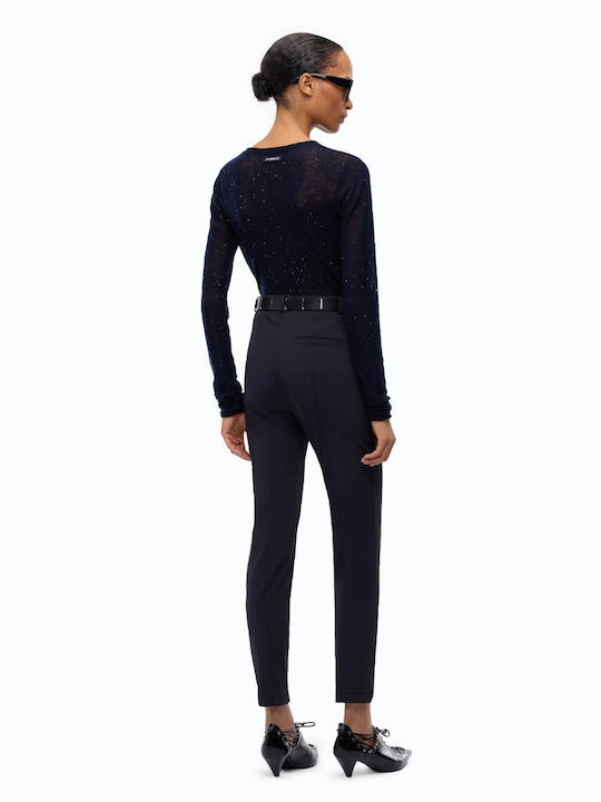 Women's Fabric Trousers in Skinny Fit Dark Blue
