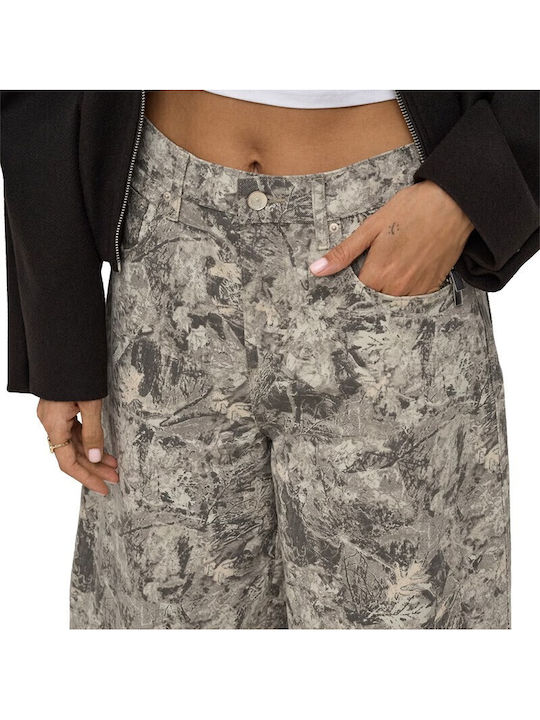 Damen Hochbund Stoffhose in Loose Passform Khaki