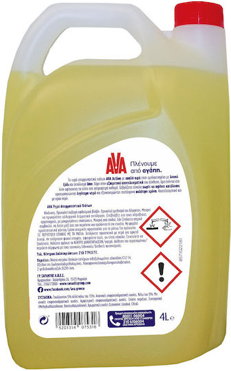 AVA Washing-Up Liquid with Vinegar & Lime Scent Professional 4lt