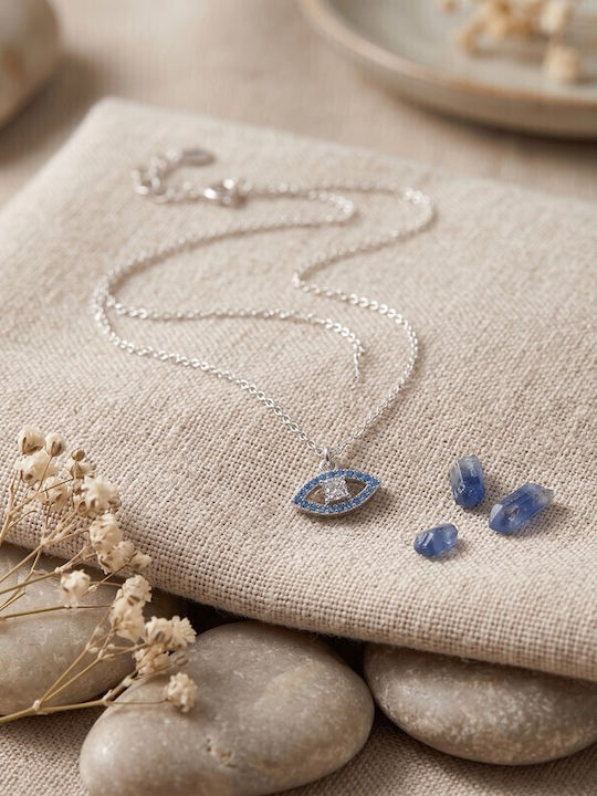 Grekas Grekas Κolleté aus Silber mit Zirkon Blau Grekas Grekas Κolleté aus Silber mit Zirkon Blau