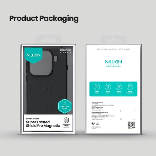 Nillkin Frosted Shield Pro Back Cover Plastic / Silicone Black (Oppo Find X9 Pro)