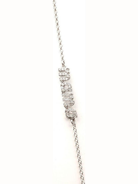 Grekas Women's Silver Chain Bracelet with Zircon