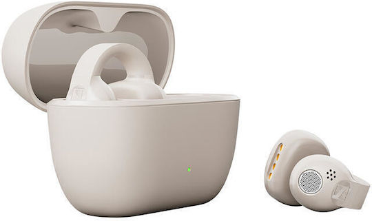 Sennheiser Accentum Clip Open Ear Bluetooth Handsfree Headphones with Sweat Resistance and Charging Case Cream