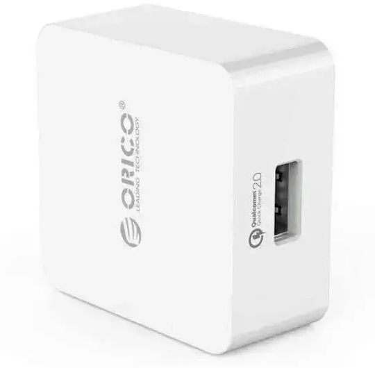Orico Φορτιστής Χωρίς Καλώδιο με Θύρα USB-A 18W Quick Charge 2.0 Λευκός (QCK-1U-WH)