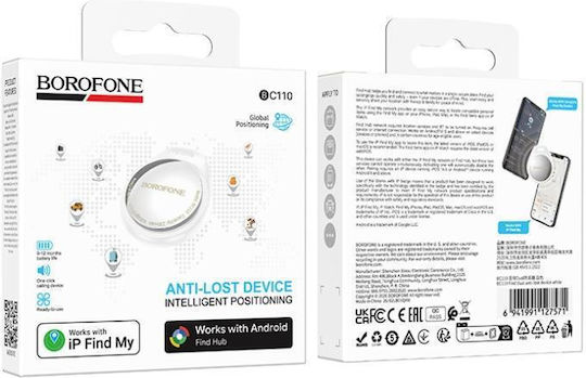 Borofone BC110 Apple Find My & Google Find Hub Weiß