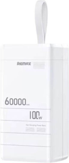 Remax RPP-650 Power Bank 60000mAh 100W mit USB-A Ausgangsanschlüsse und 2 USB-C Ausgangsanschlüsse Power Delivery / Schnellladung Weiß